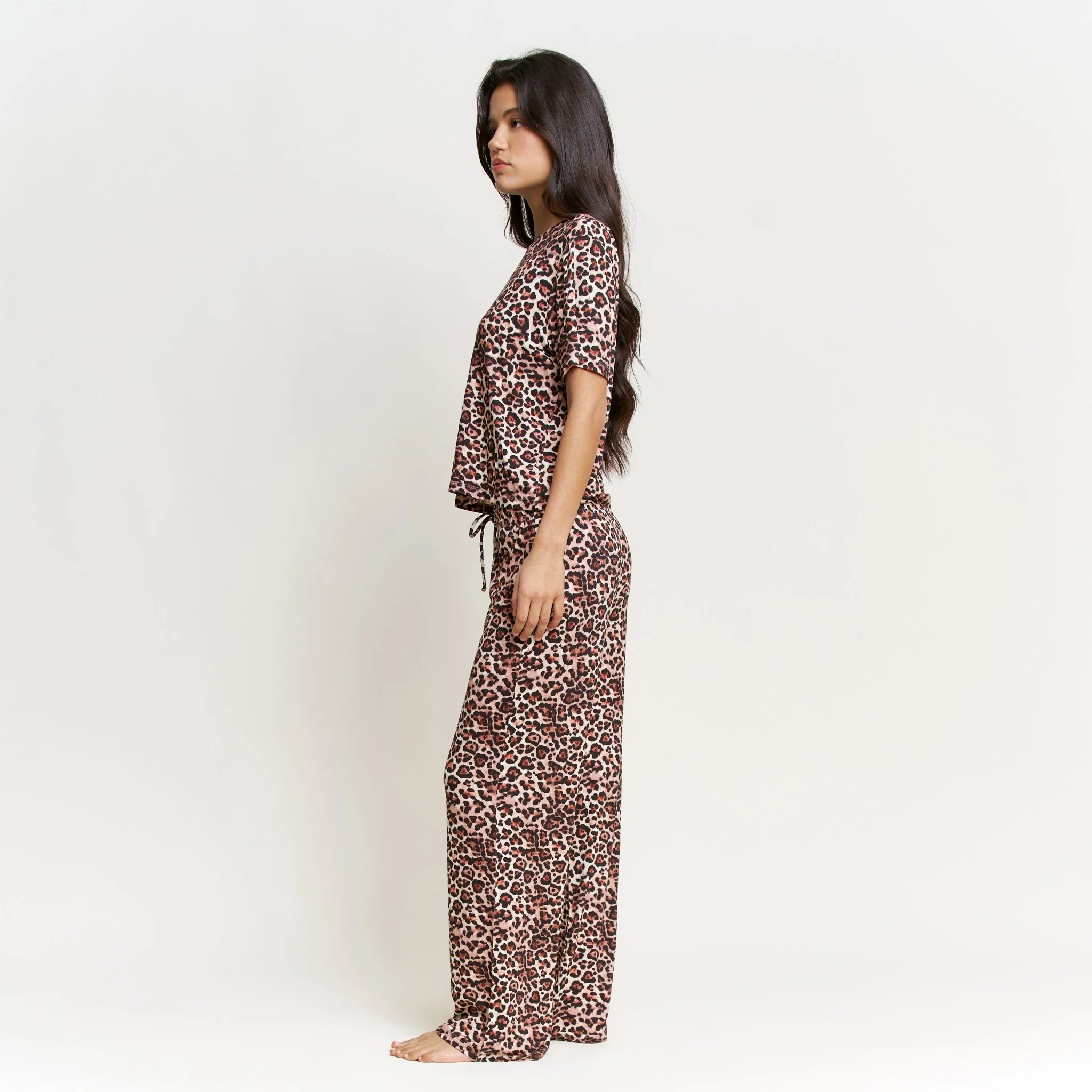 All American Tee Pant Set in Caramel Leopard - Image 3