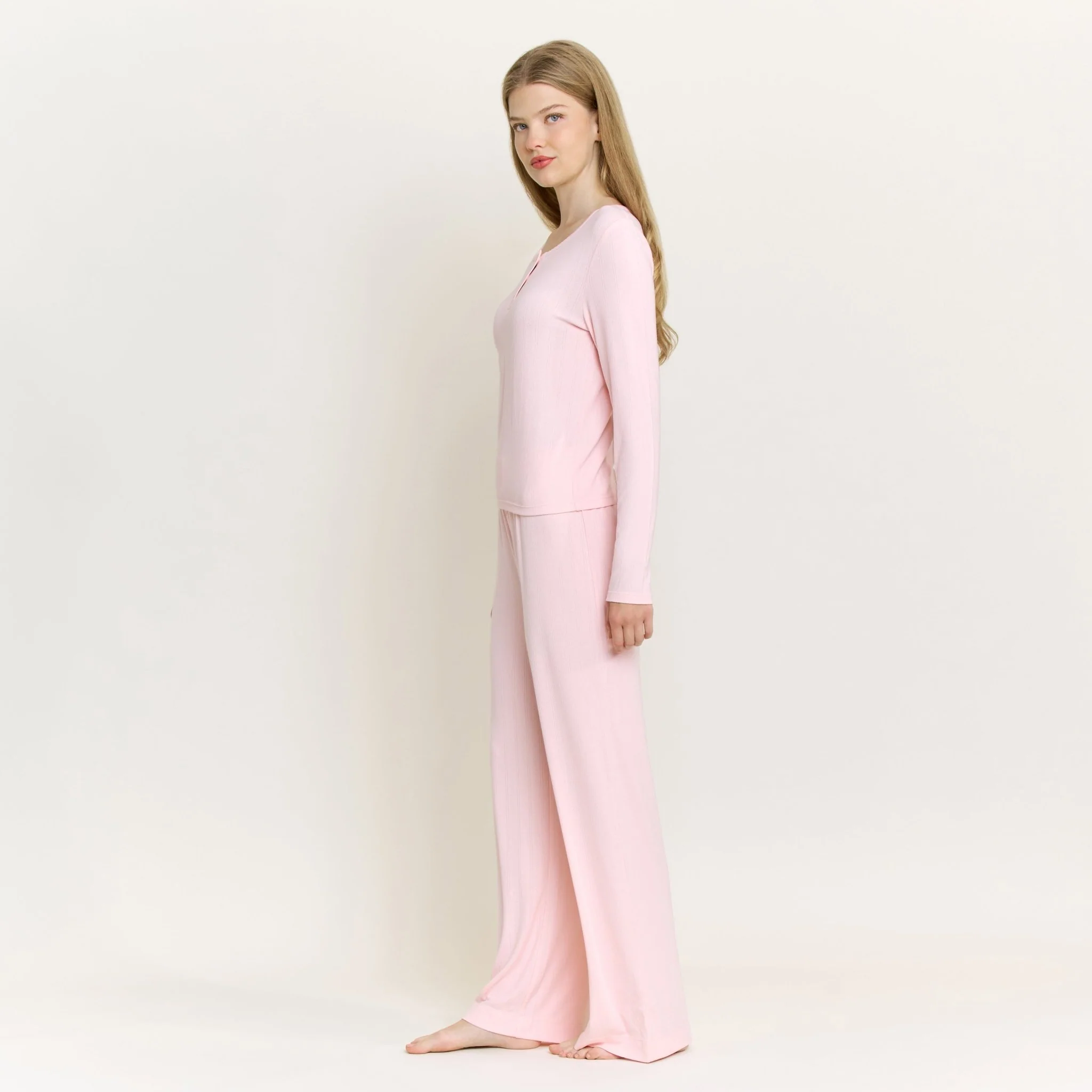 Blissful Long Henley Set in Flora - Image 3