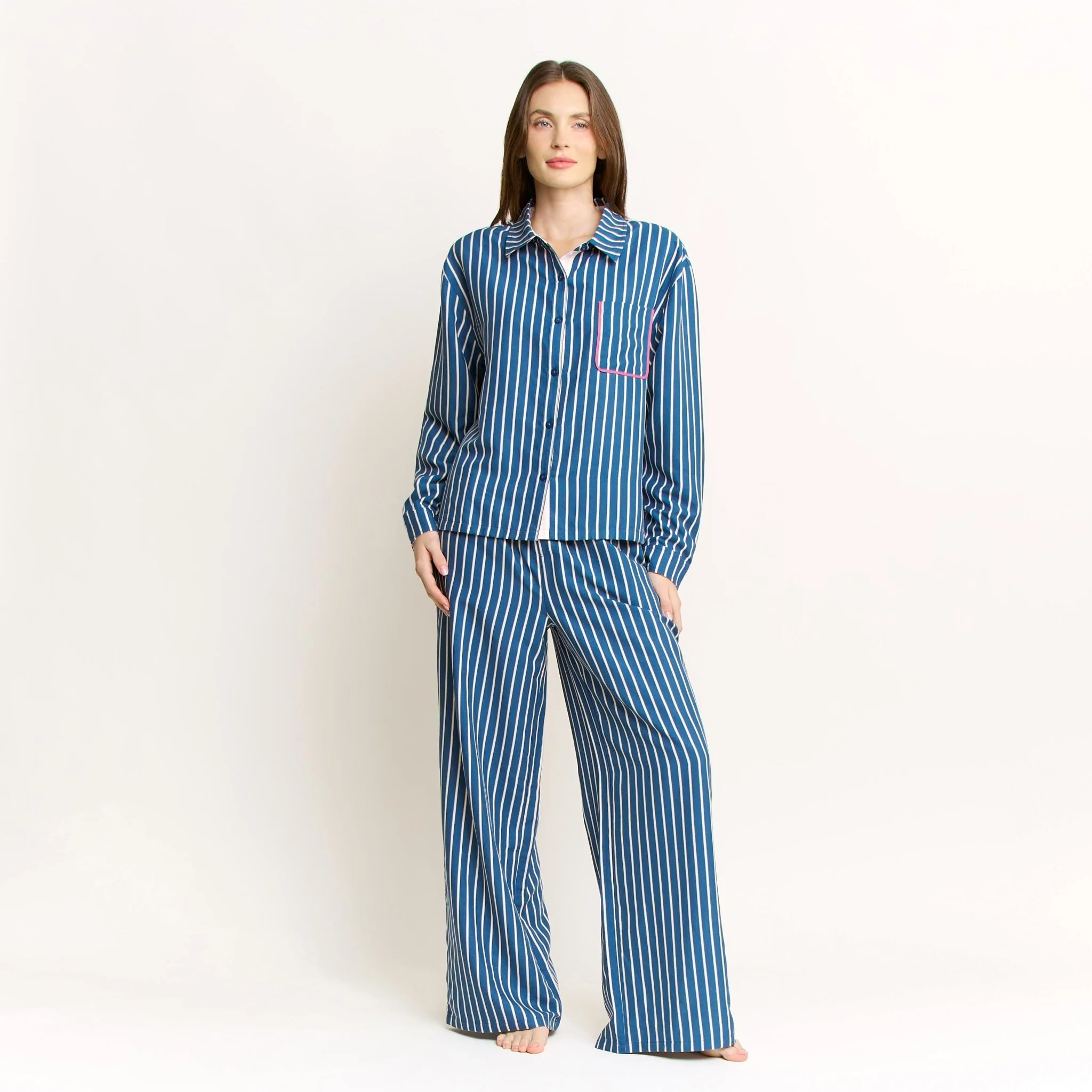 Brunch Date Pant in Pacific Stripe - Image 2