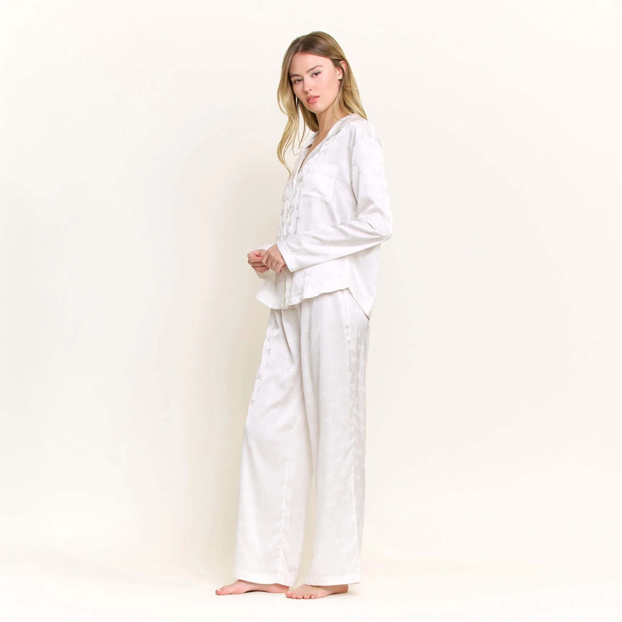 Forever Mine Long PJ Set in White - Image 4