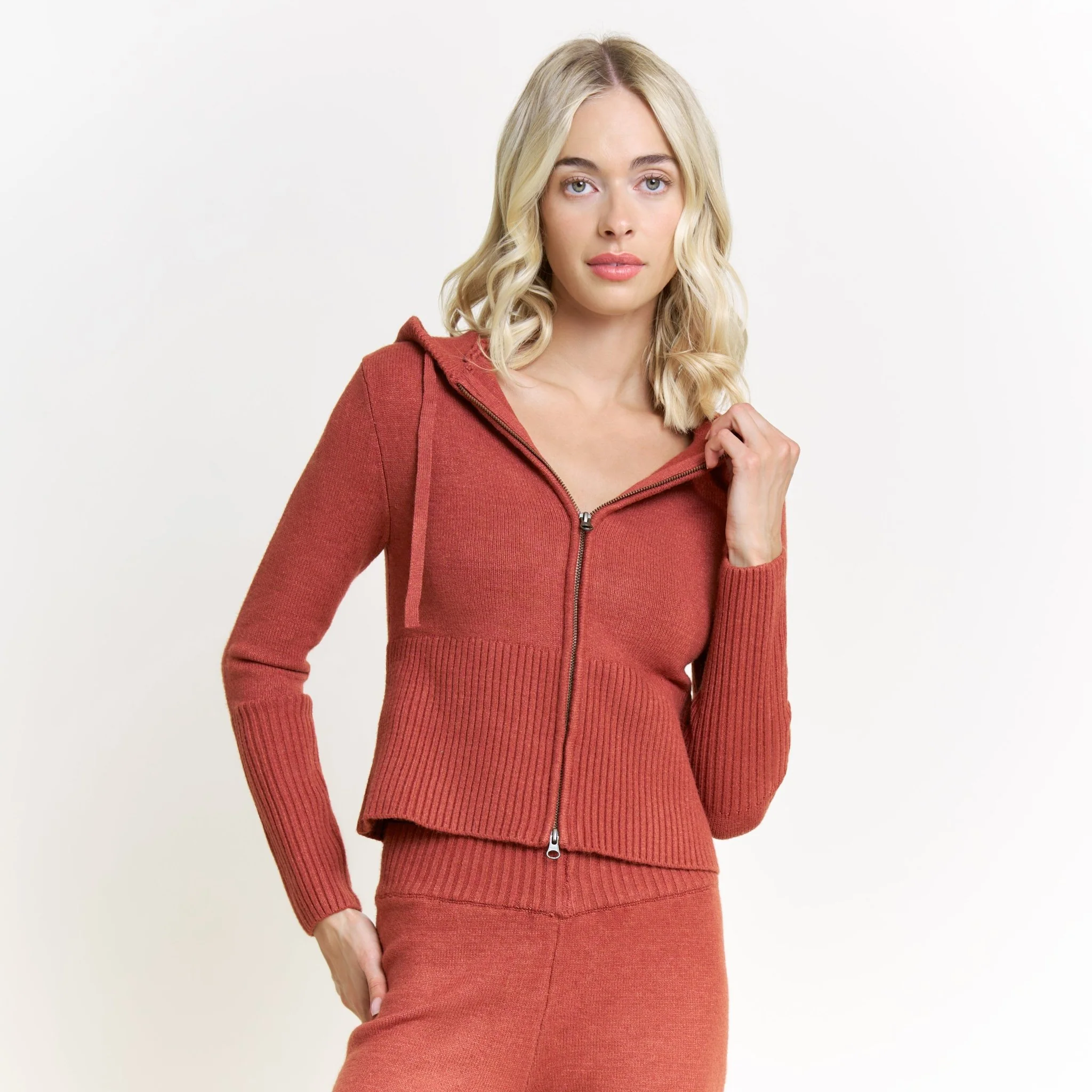 Spice It Up Zip Hoodie In Copper - Image 6