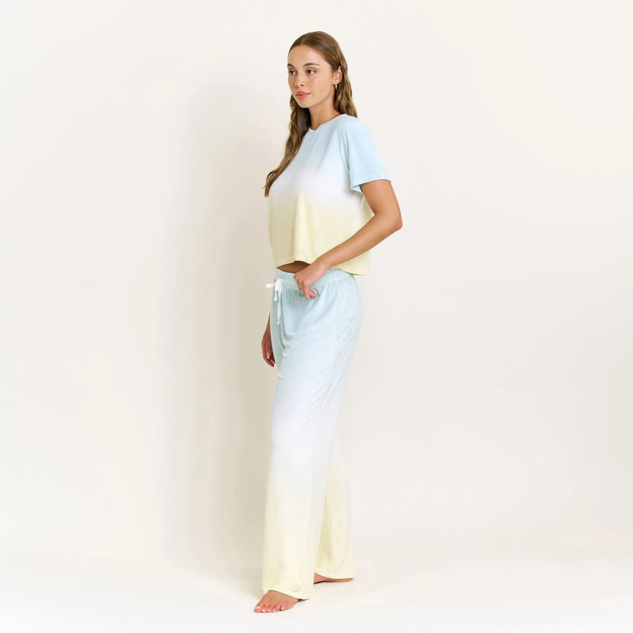 Take A Break Tee Pant Set in Sunrise Dip-Dye - Image 3